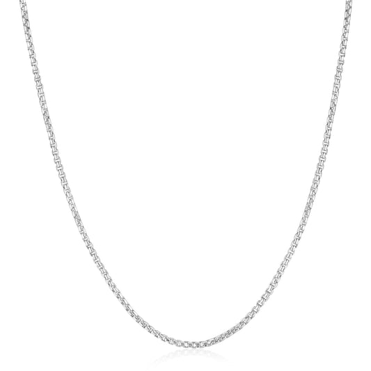 Silver Box Link Chain Necklace