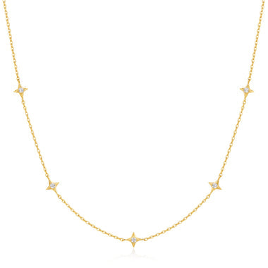 Gold Stars Station Necklace