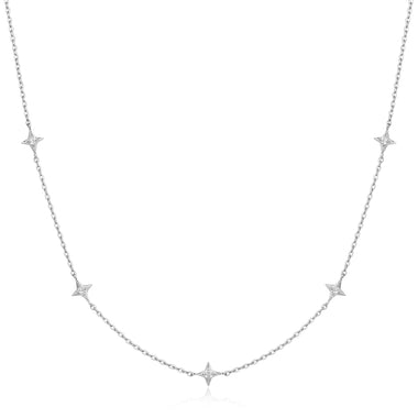 Silver Stars Station Necklace