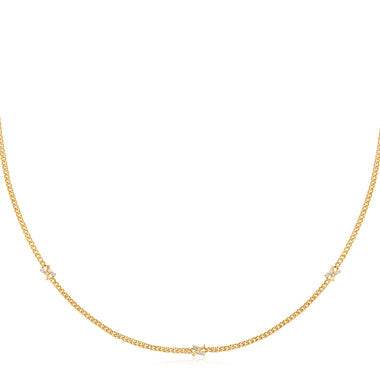 Gold Cross Station Necklace