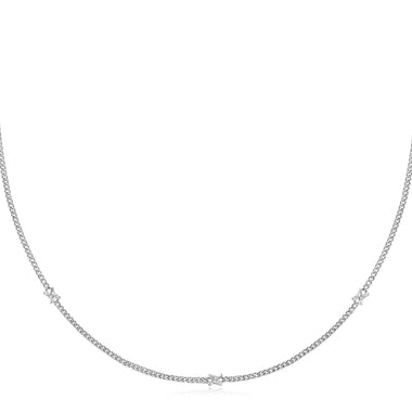 Silver Cross Station Necklace