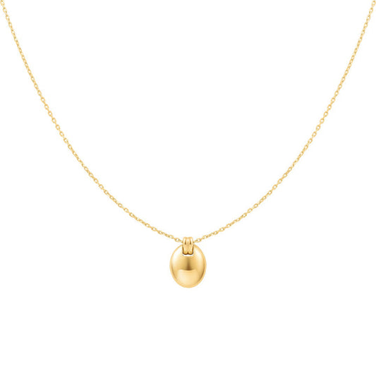 Gold Oval Charm Necklace