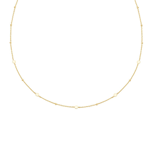 Gold Disc Station Necklace