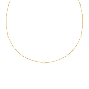 Gold Disc Station Necklace