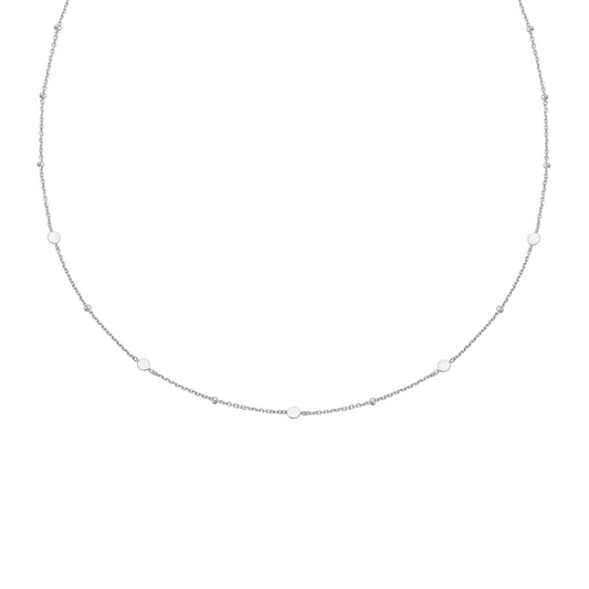 Silver Disc Station Necklace