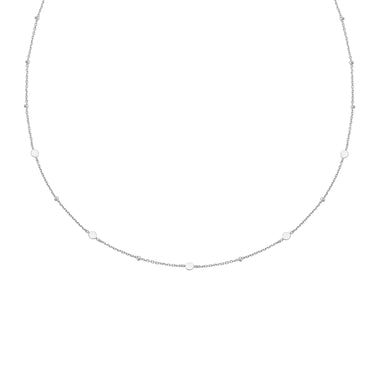 Silver Disc Station Necklace