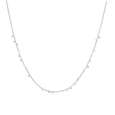 Silver Mini Disc Drop Stacking Necklace