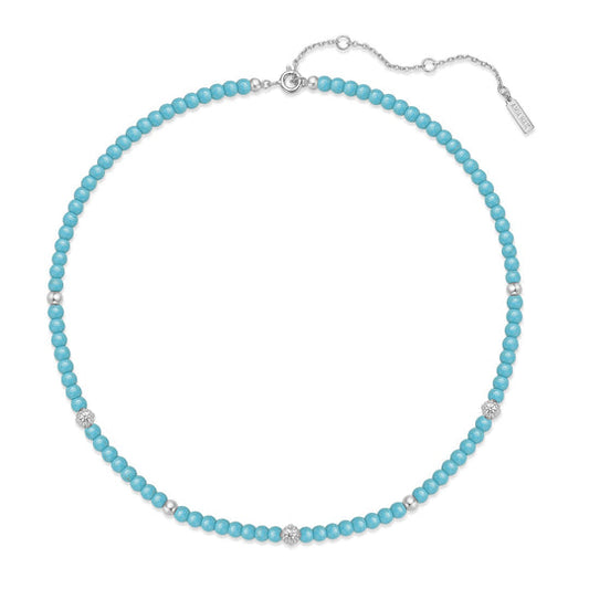 Silver Lab Created Turquoise Necklace