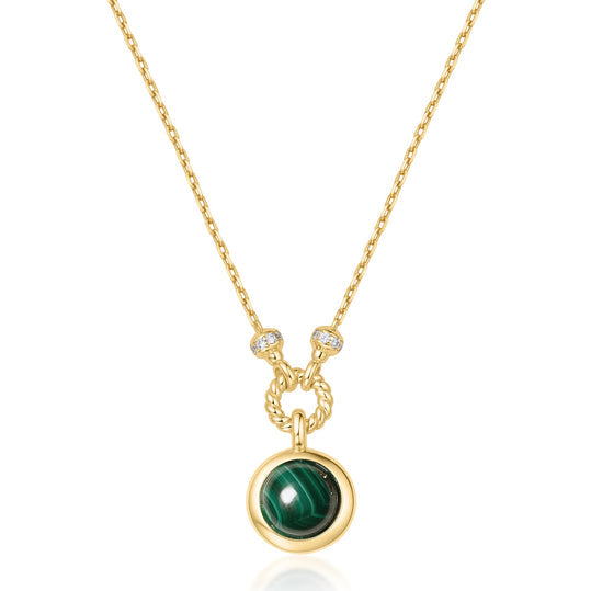 Gold Malachite Reversible Vacation Necklace