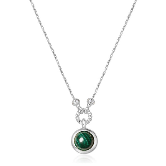 Silver Malachite Reversible Vacation Necklace