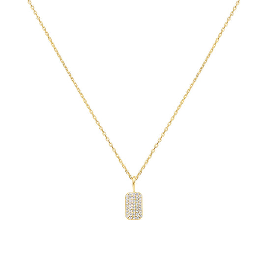 Gold Pav¨¦ Pendant Necklace