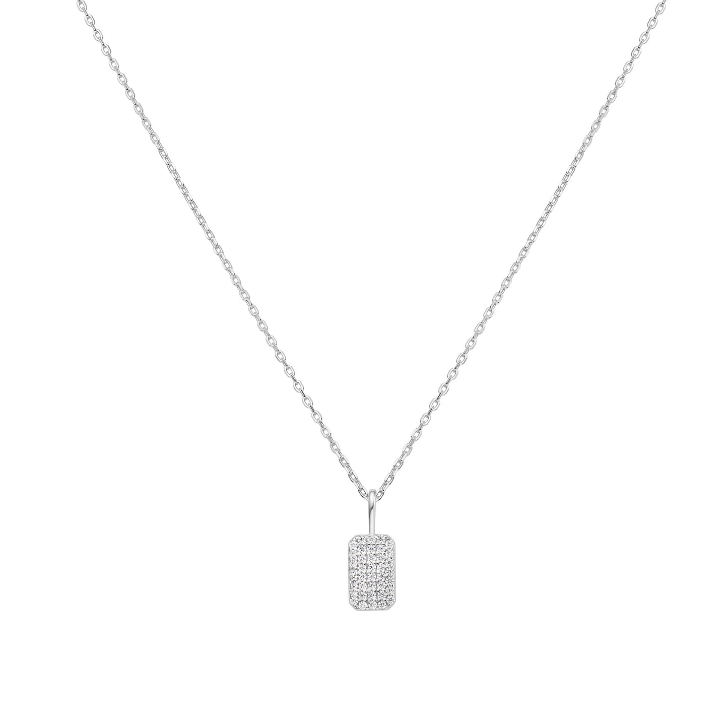 Silver Pav¨¦ Pendant Necklace