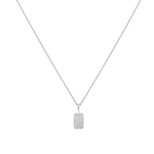 Silver Pav¨¦ Pendant Necklace