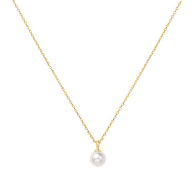 Gold Shell Pearl Drop Pendant Necklace