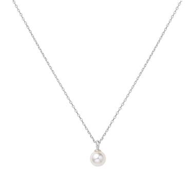 Silver Shell Pearl Drop Pendant Necklace