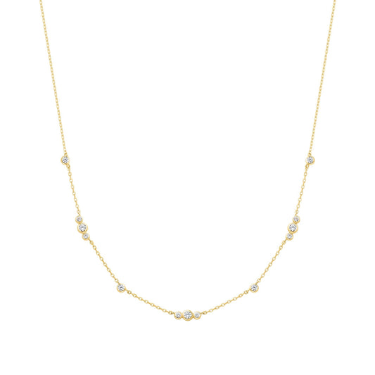 Gold Sparkling Bezel Cubic Zirconia Station Necklace - Ania Haie