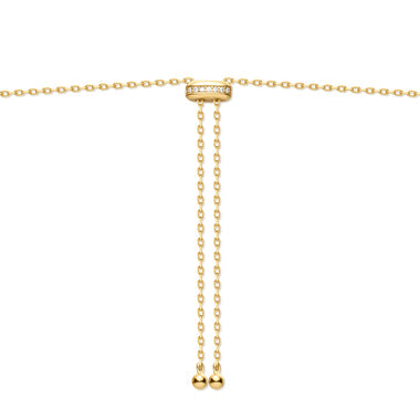 Gold Bezel Cubic Zirconia Station Necklace