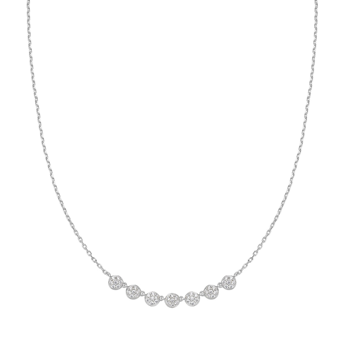 Silver Pav¨¦ Multi Beaded Chain Necklace