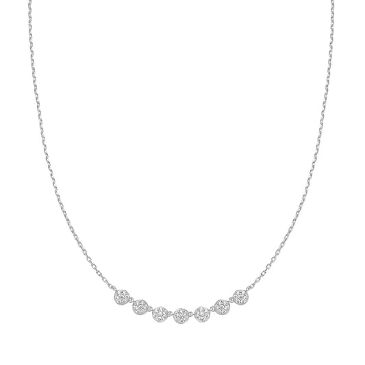 Silver Pav¨¦ Multi Beaded Chain Necklace