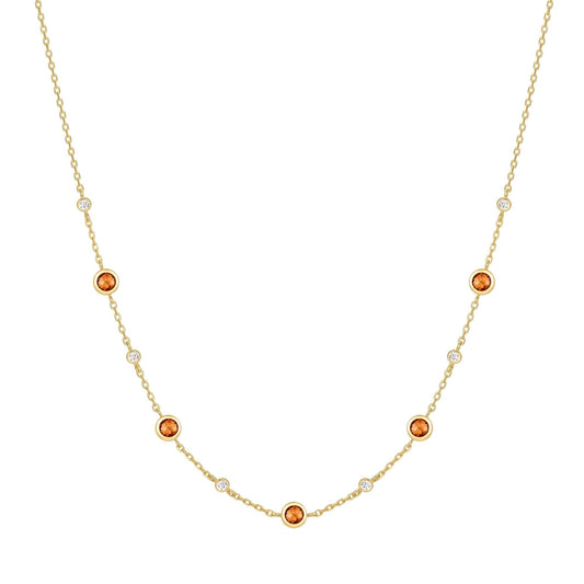 Gold Nano Gem Station Necklace