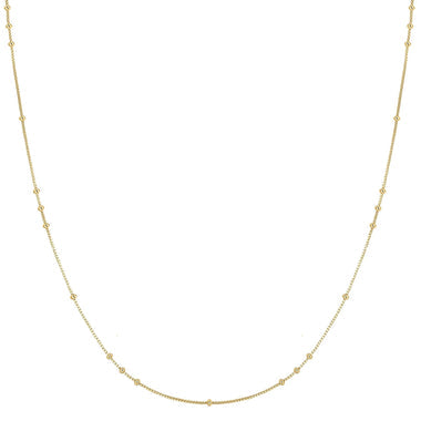 Gold Mini Bead Station Necklace