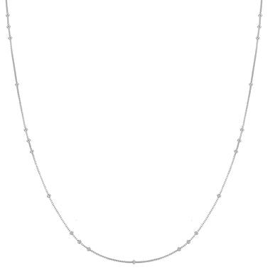 Silver Mini Bead Station Necklace