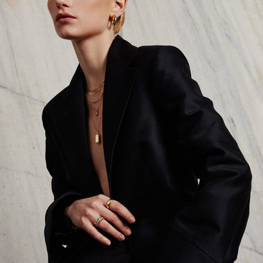 Gold Sparkling Tag Necklace