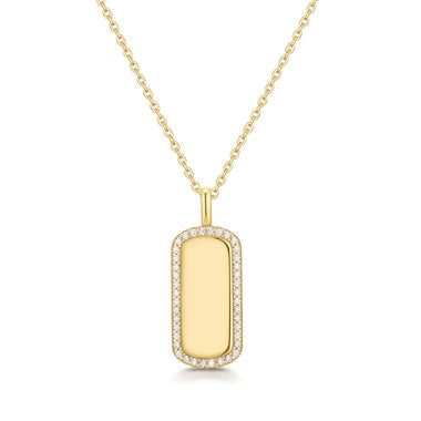 Gold Sparkling Tag Necklace