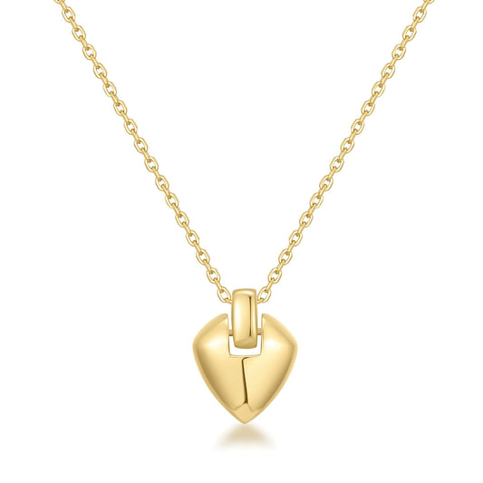 Gold Shield Pendent Necklace