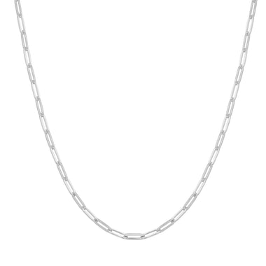 Silver Paper Clip Chain Necklace