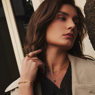 Gold Flat S Link Chain Necklace