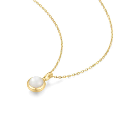 Gold Mother of Pearl Pendant Necklace