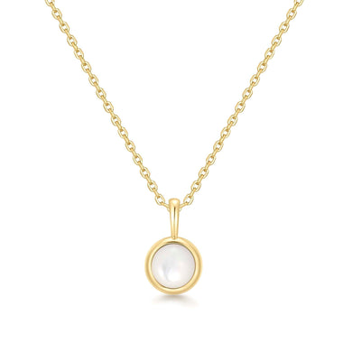 Gold Mother of Pearl Pendant Necklace