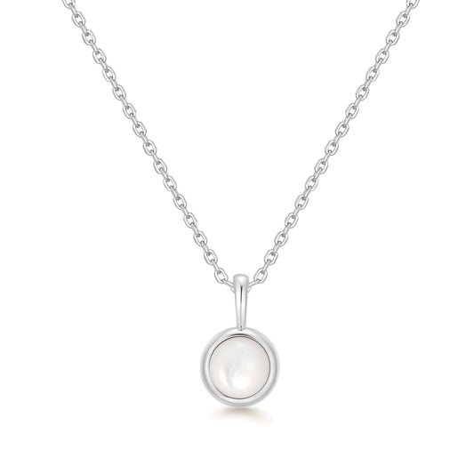 Silver Mother of Pearl Pendant Necklace