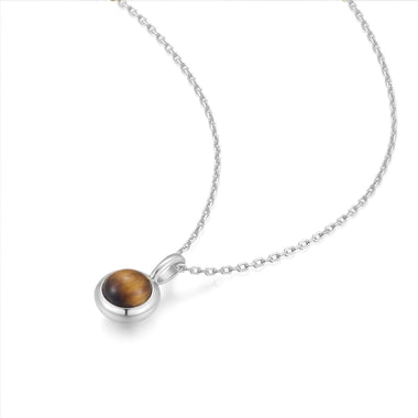 Silver Tiger Eye Pendant Necklace