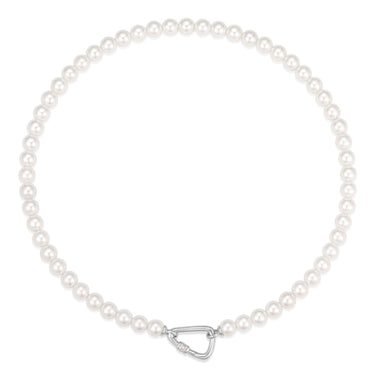 Silver Lobster Clasp Shell Pearl Necklace