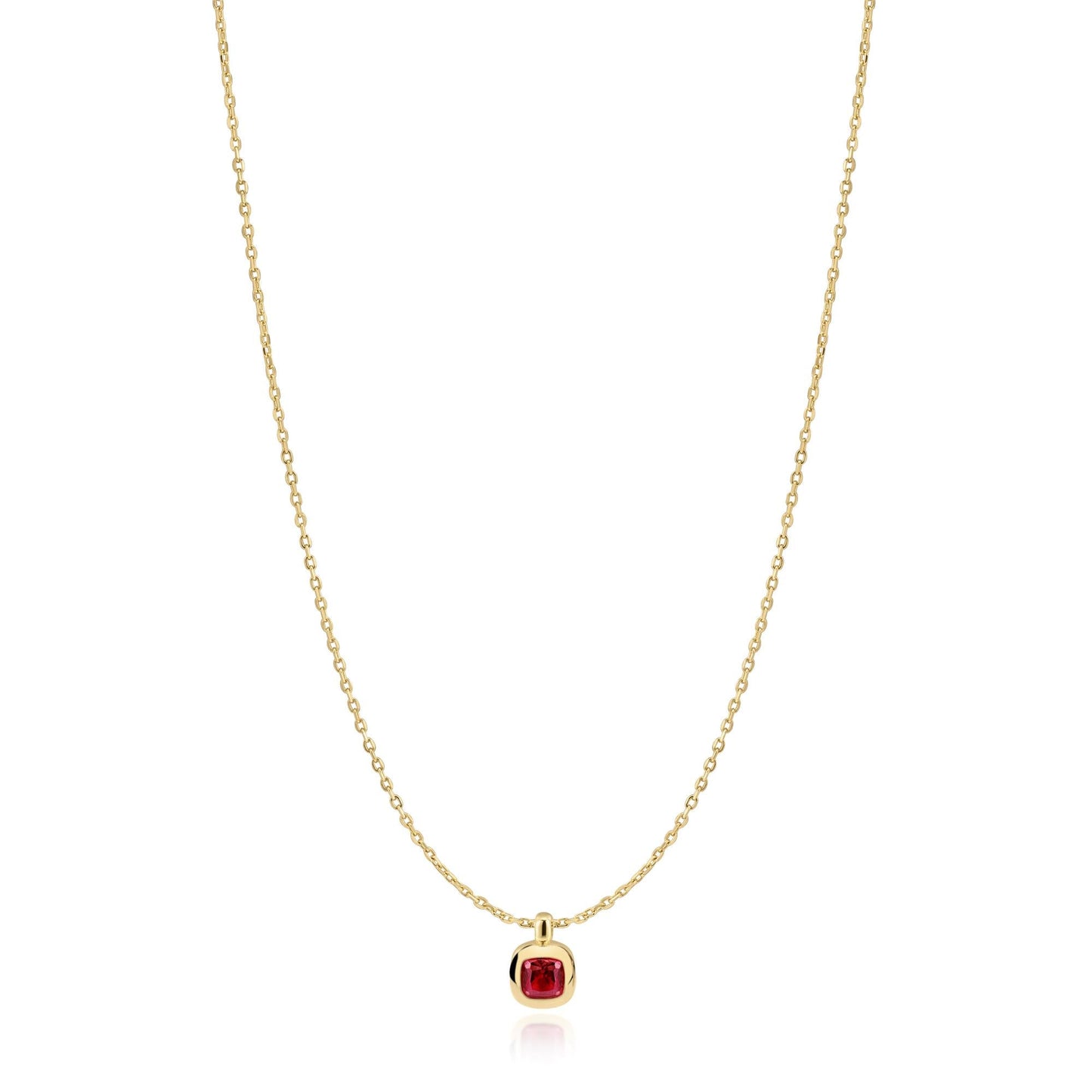Gold Crimson Solitaire Necklace