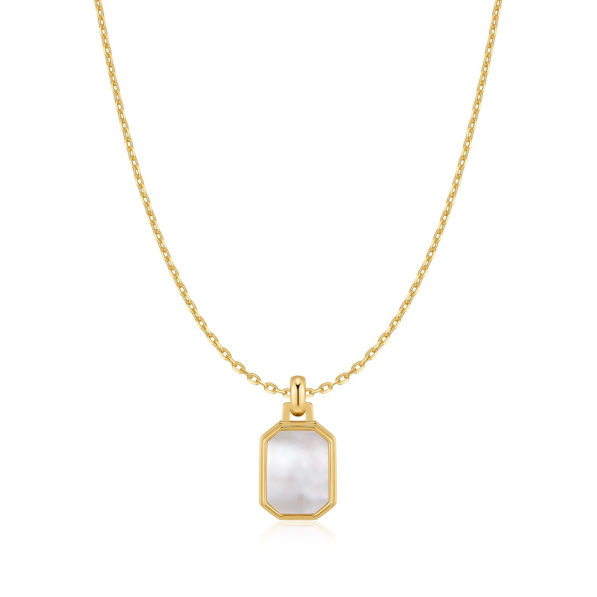 Gold Square Mother-of-Pearl Necklace