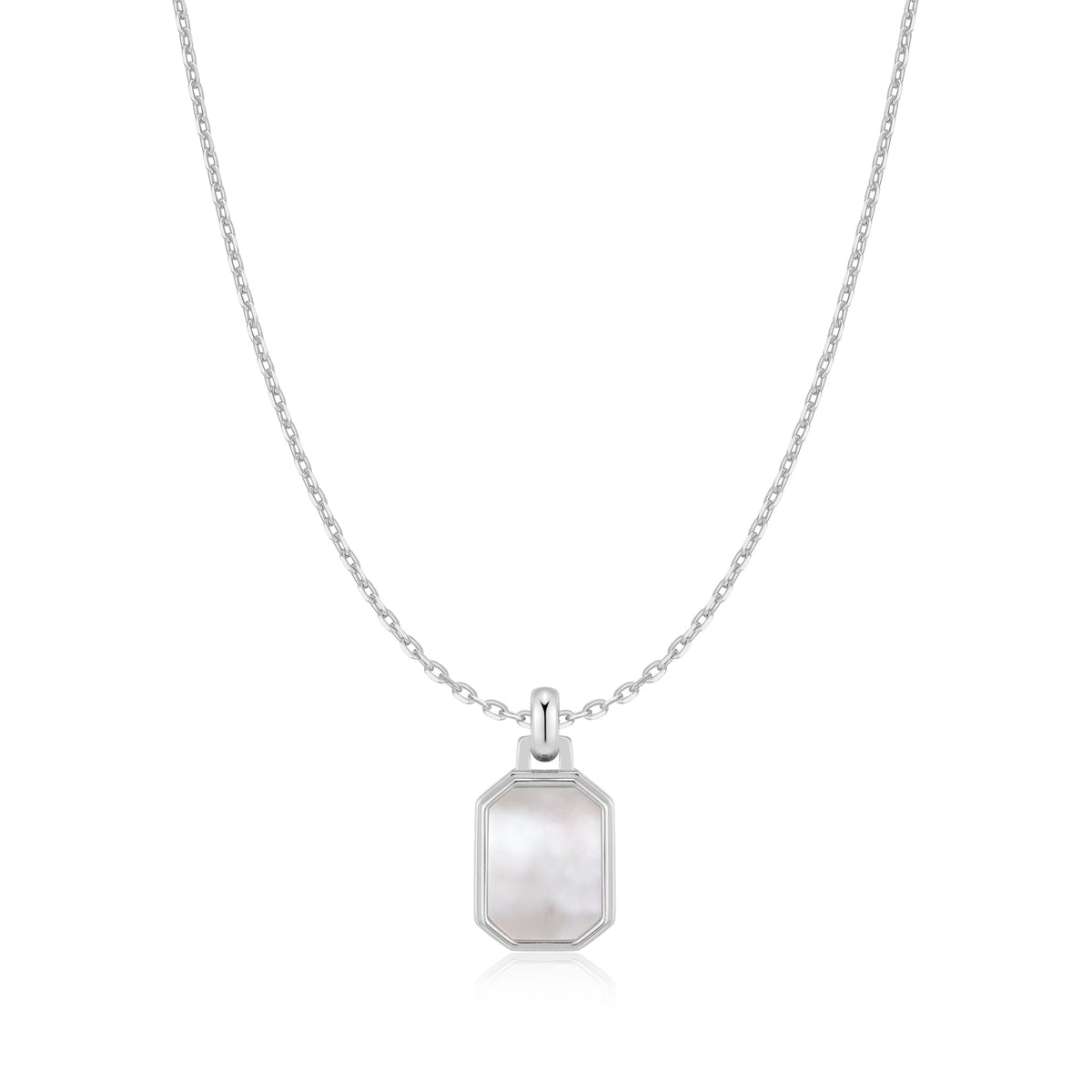 Silver Square Mother-of-Pearl Necklace