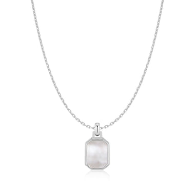 Silver Square Mother-of-Pearl Necklace