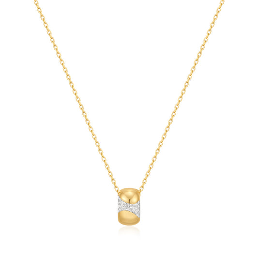 Gold Puffed Rivulet Pav¨¦ Necklace