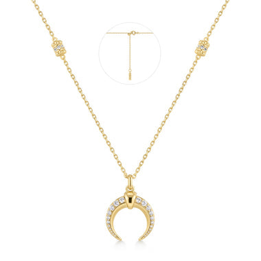 Gold Reversible Horn Necklace