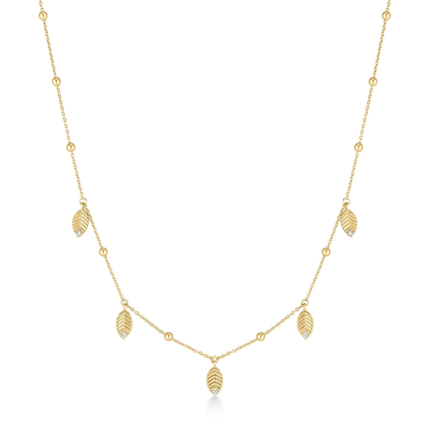 Gold Leaf Station Necklace