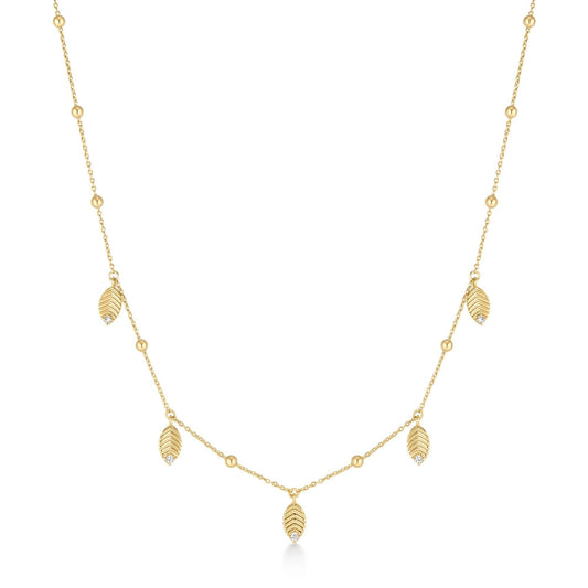Gold Leaf Station Necklace