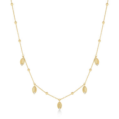 Gold Leaf Station Necklace