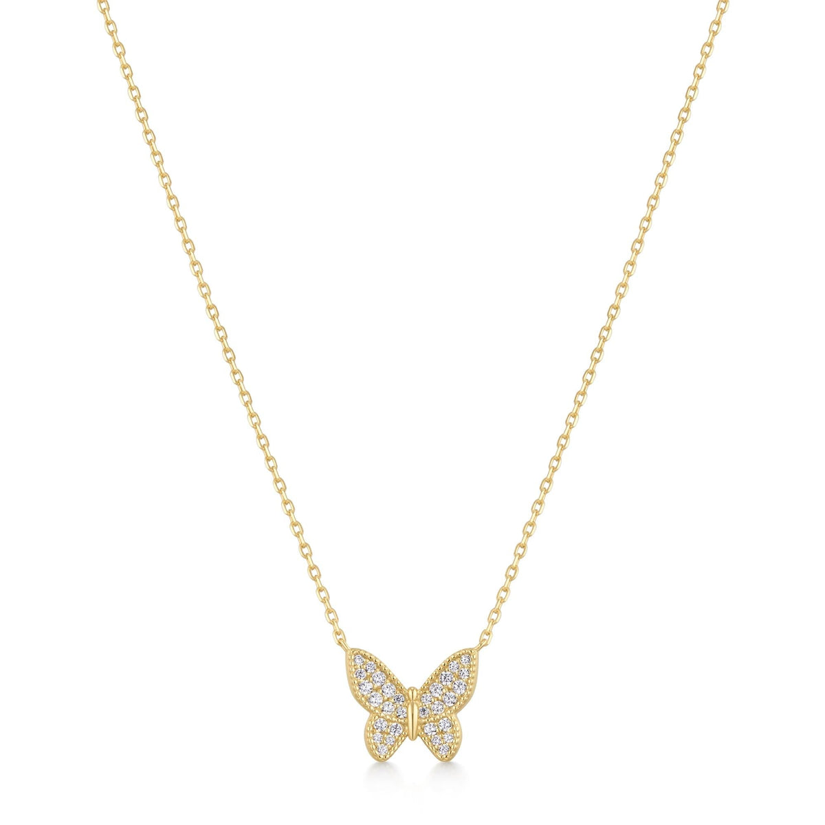 Gold Butterfly Pav¨¦ Necklace