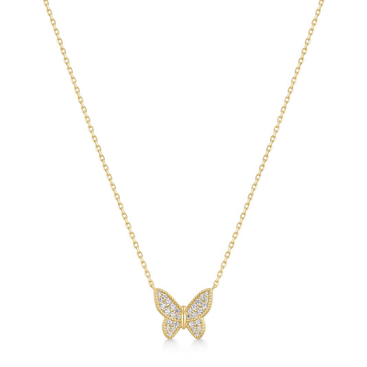 Gold Butterfly Pav¨¦ Necklace