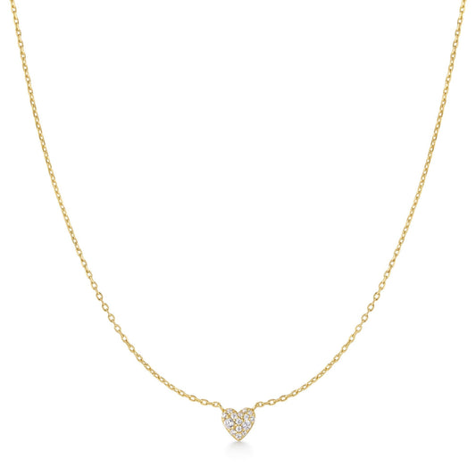 Gold Pav¨¦ Heart Necklace
