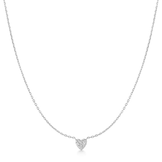 Silver Pav¨¦ Heart Necklace