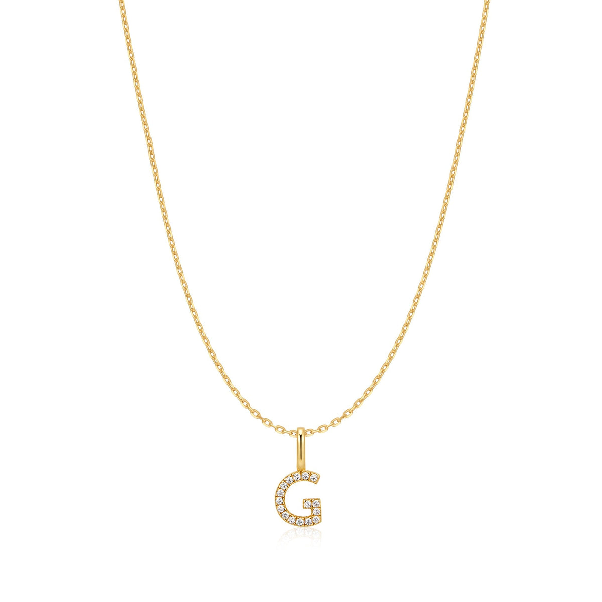 Gold Letter G Initial Necklace